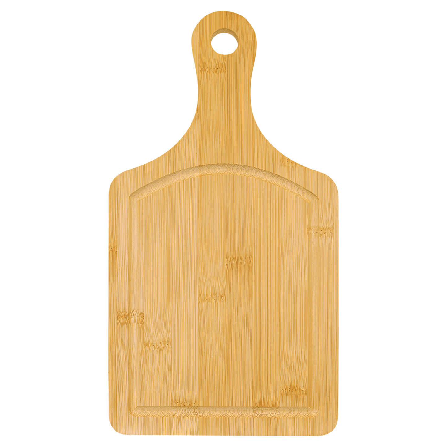 Bamboo Cutting Board Paddle Shape with Drip Ring 13 1/2" x 7"